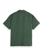 Tonal Striped Short-Sleeved Shirt - Thyme