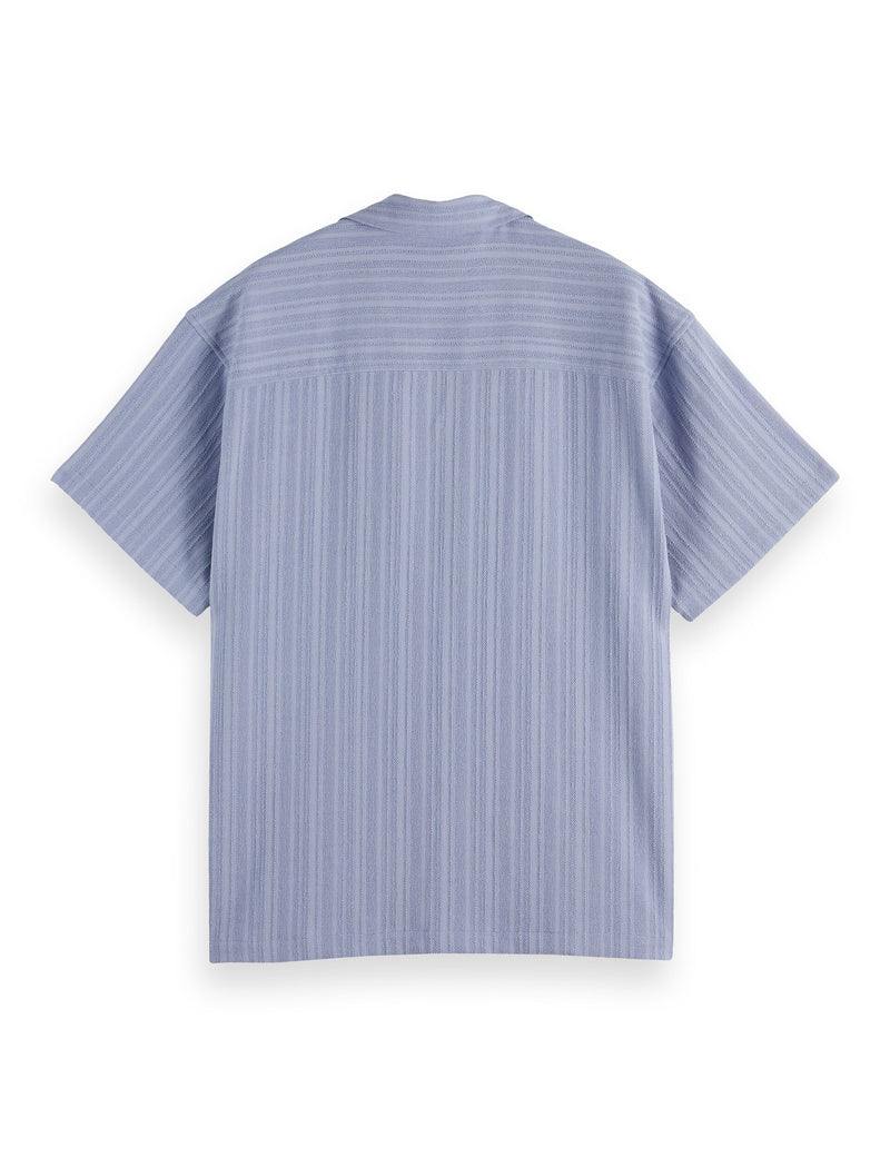 Tonal Striped Short Sleeved Shirt - Languid Lavender