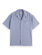 Tonal Striped Short Sleeved Shirt - Languid Lavender