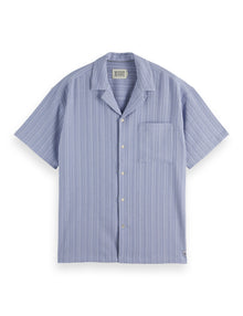 Tonal Striped Short Sleeved Shirt - Languid Lavender