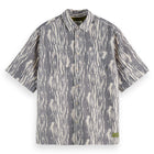 Relaxed Fit Short Sleeved Jacquard Shirt - Sky Captain Jacquard