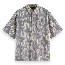 Relaxed Fit Short Sleeved Jacquard Shirt - Sky Captain Jacquard