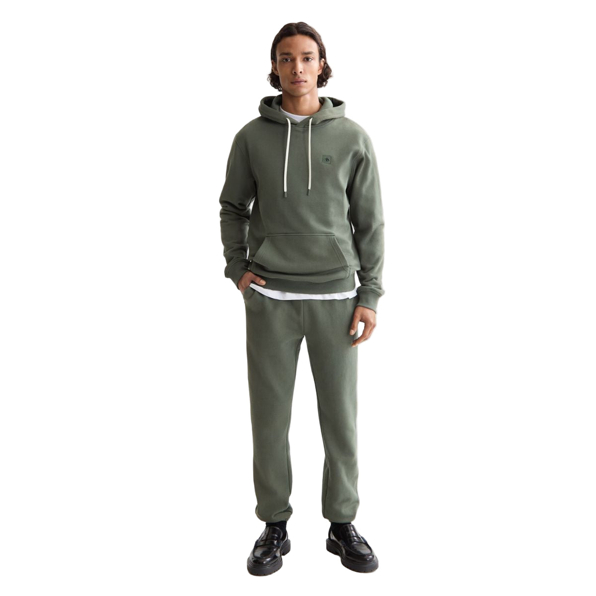 Sweat à capuche coupe classique avec logo - Vert foncé