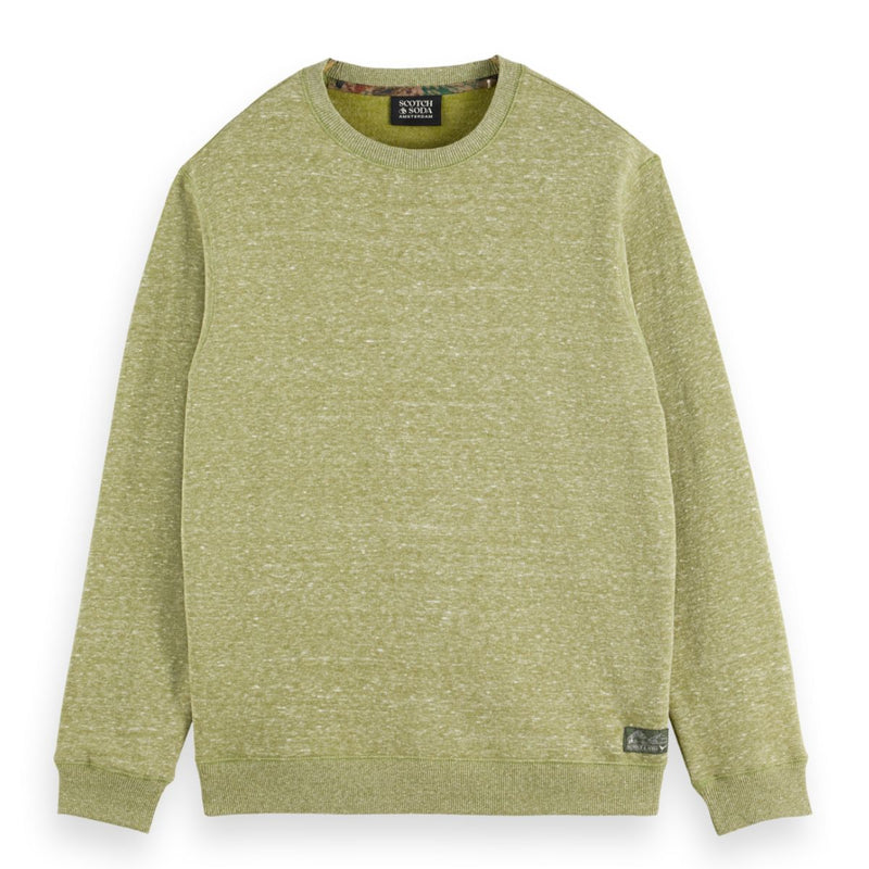 Melange Crew Neck Sweatshirt - Calla Green Melange