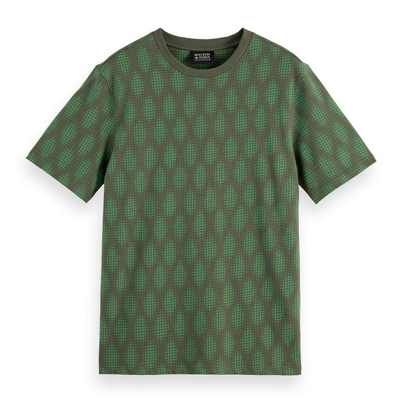 Regular Fit Micro Aop T-Shirt - Pixel Diamond Thyme