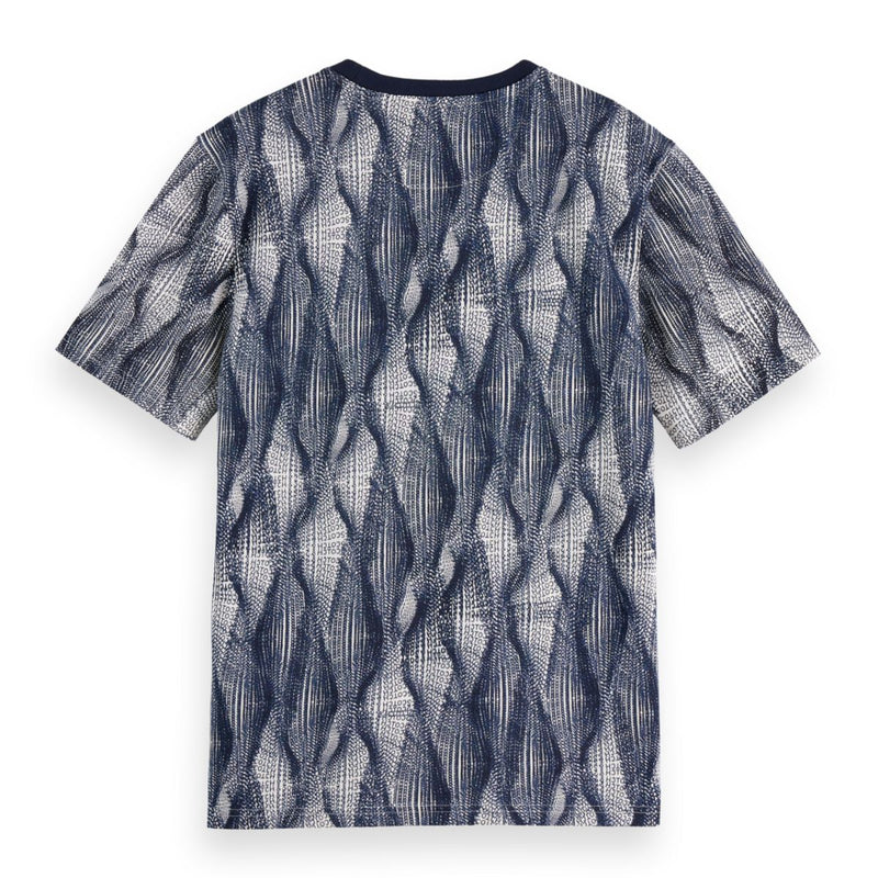 Regular Fit Micro Aop T-Shirt - Batik Logo Print Navy