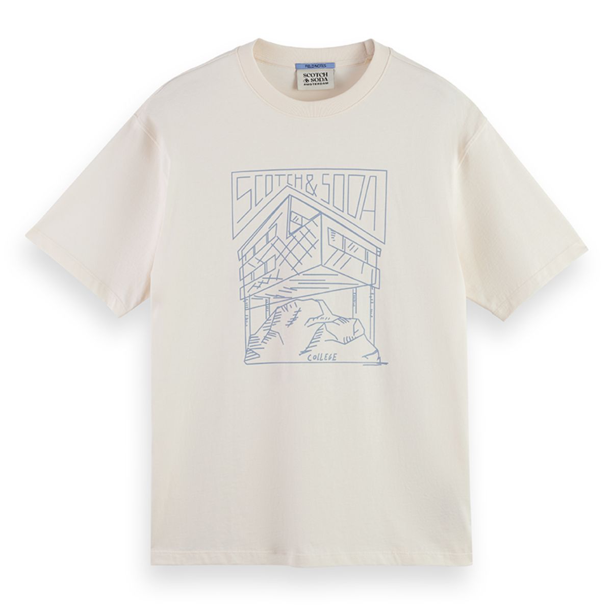 Relaxed Fit Scotch & Soda Logo T-Shirt - Eggnog