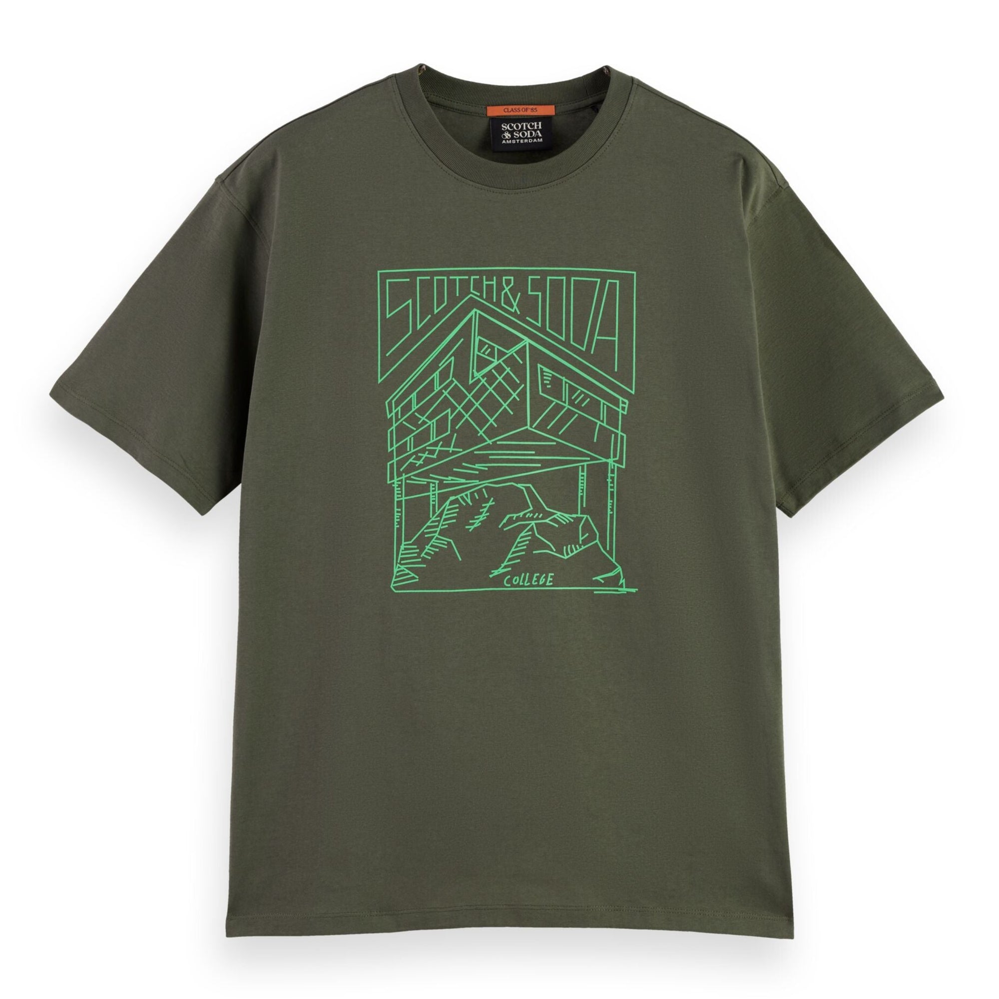 Relaxed Fit Scotch & Soda Logo T-Shirt - Thyme