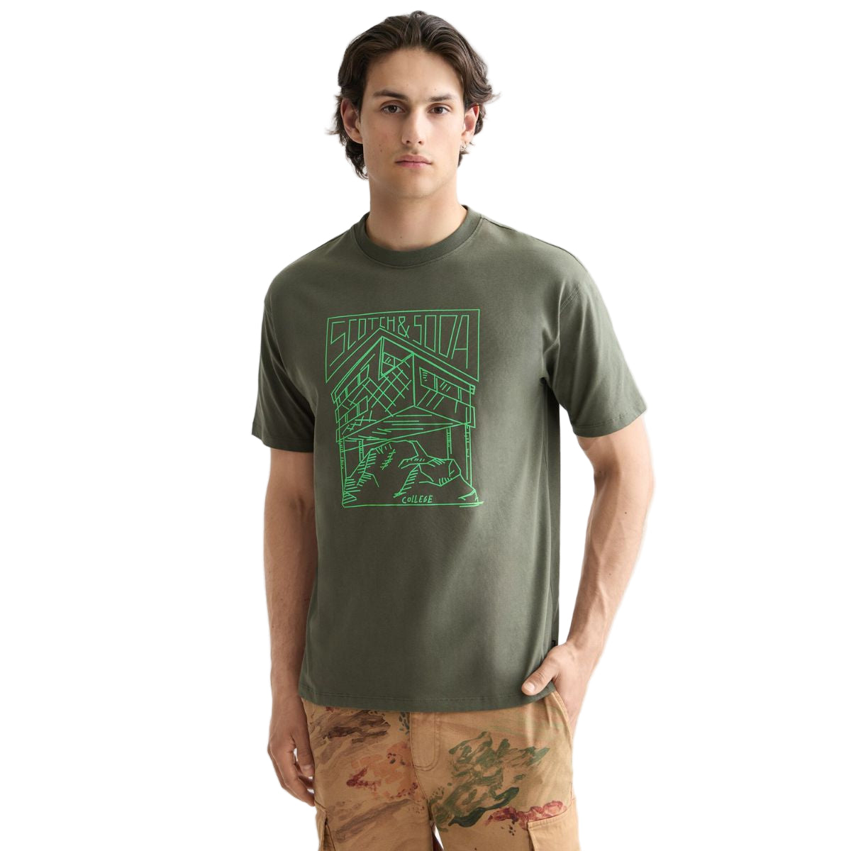 Relaxed Fit Scotch & Soda Logo T-Shirt - Thyme