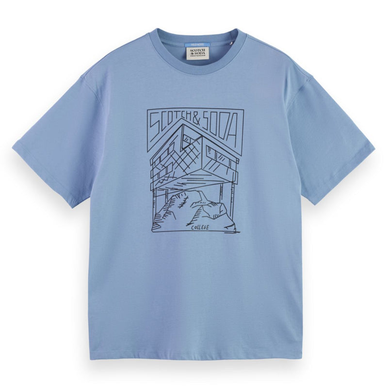 Relaxed Fit Scotch & Soda Logo T-Shirt - Faded Denim