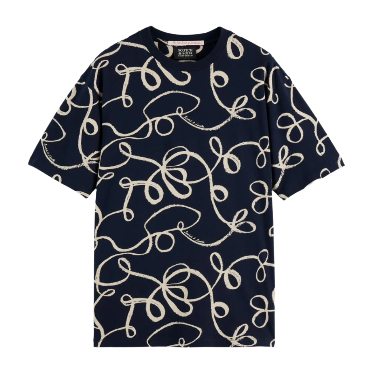 Relaxed Fit Aop T-Shirt - Ribbon Navy