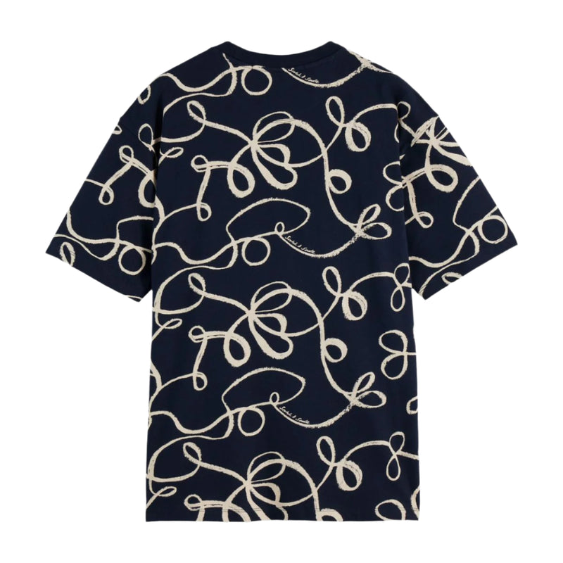 Relaxed Fit Aop T-Shirt - Ribbon Navy