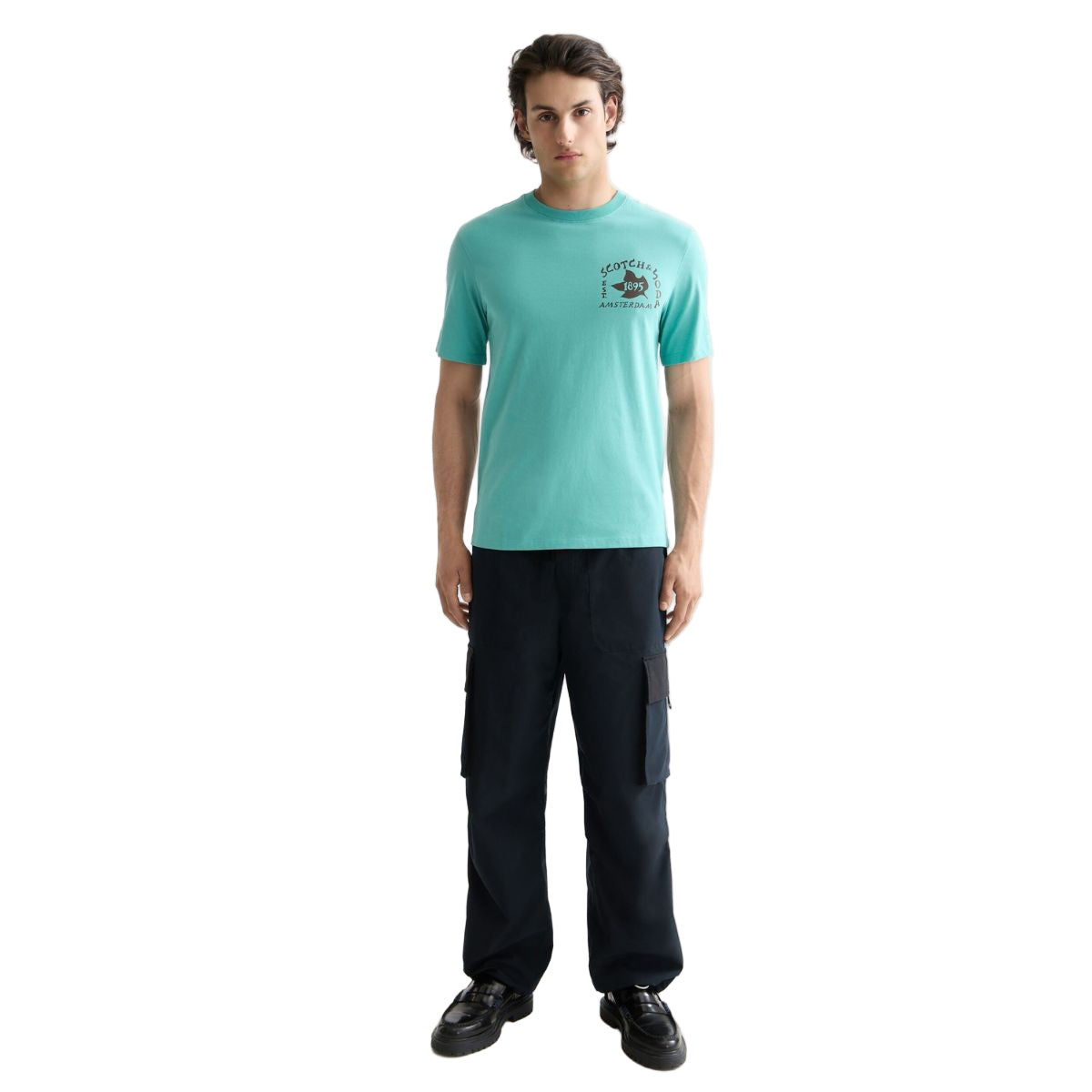 Regular Fit Front + Back Aw T-Shirt - Agate Green