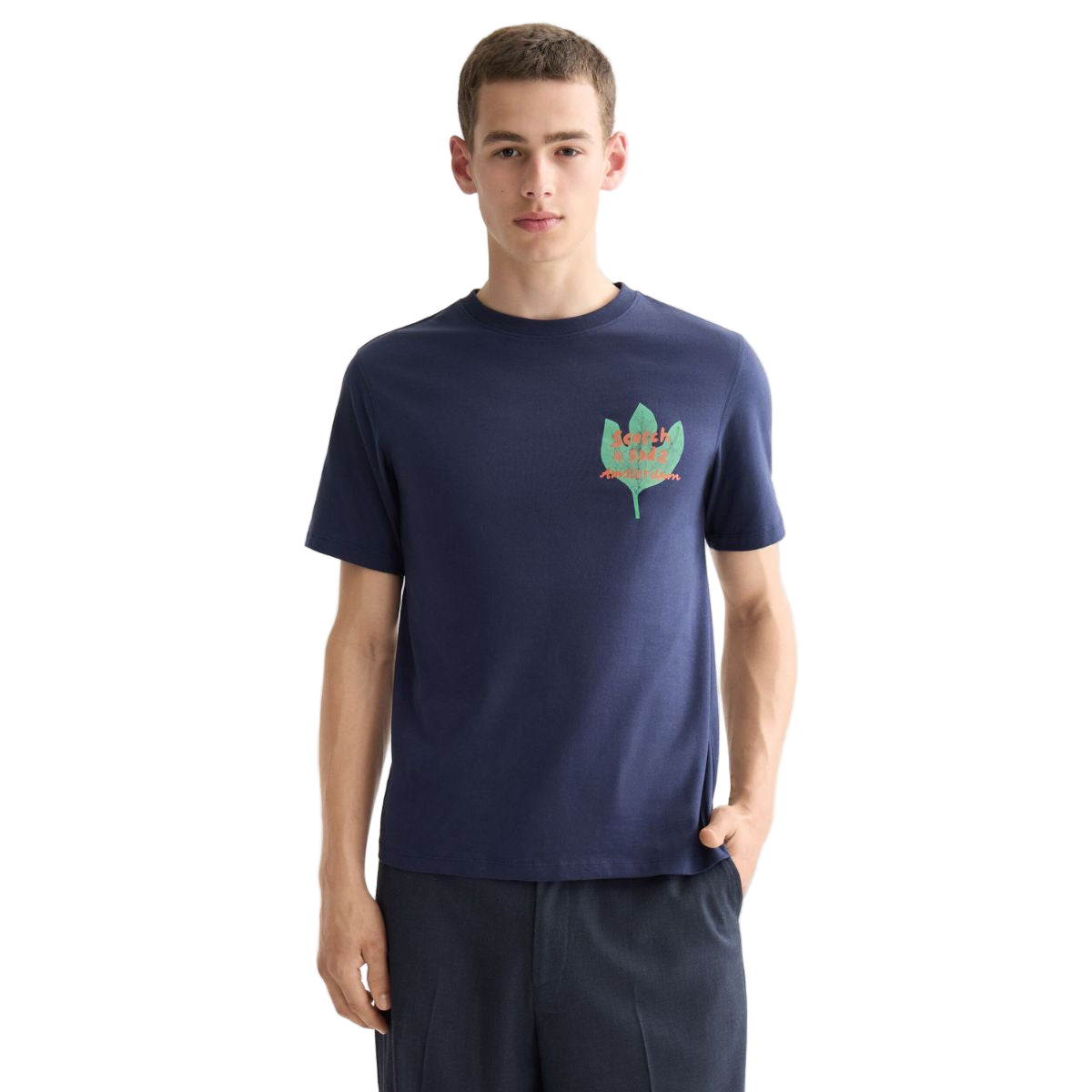 Regular Fit Front + Back Aw T-Shirt - Peacoat