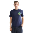 Regular Fit Front + Back Aw T-Shirt - Peacoat