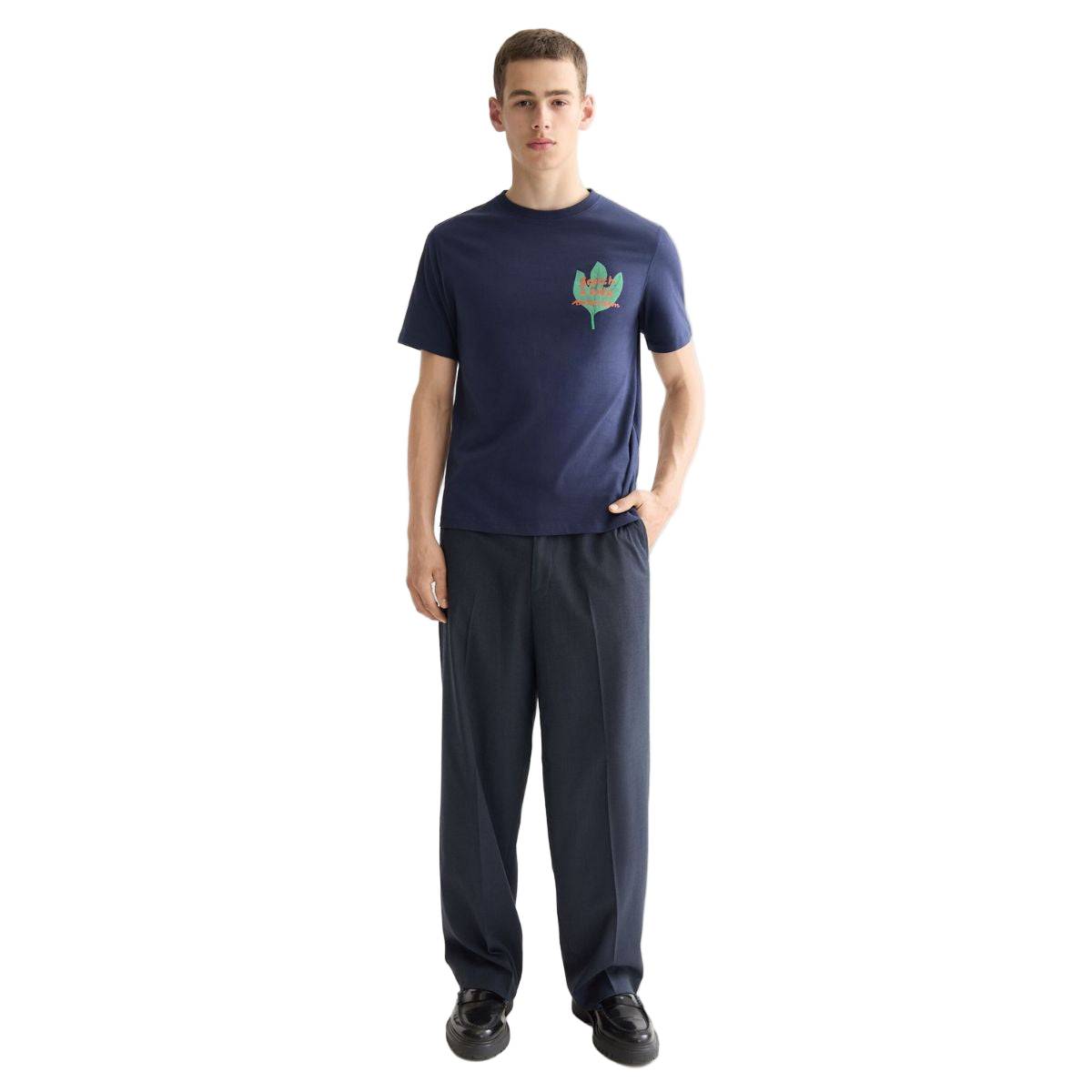 Regular Fit Front + Back Aw T-Shirt - Peacoat