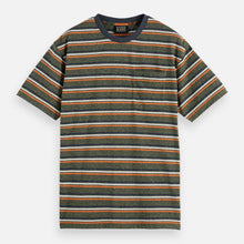 Relaxed Fit Yarn Dye Stripe T-Shirt - Green