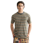Relaxed Fit Yarn Dye Stripe T-Shirt - Green