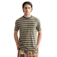 Relaxed Fit Yarn Dye Stripe T-Shirt - Green