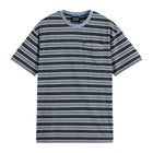 Relaxed Fit Yarn Dye Stripe T-Shirt - Blue