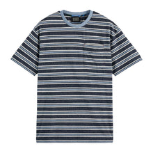 Relaxed Fit Yarn Dye Stripe T-Shirt - Blue