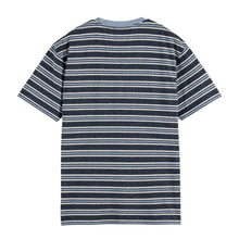 Relaxed Fit Yarn Dye Stripe T-Shirt - Blue