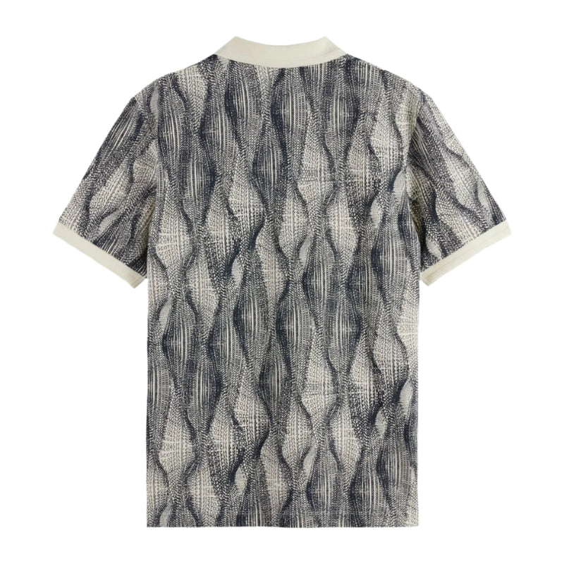 Micro Allover Print Regular Fit Polo - Batik Logo Print Navy