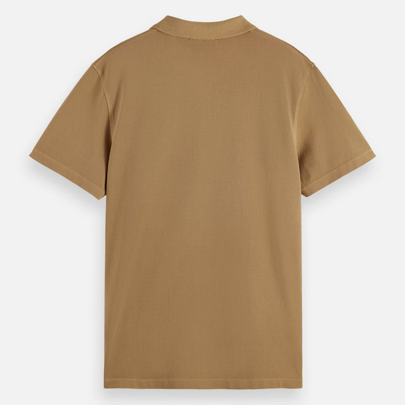 Garment-Dyed Pique Relaxed Fit Pocket Polo - Tannin