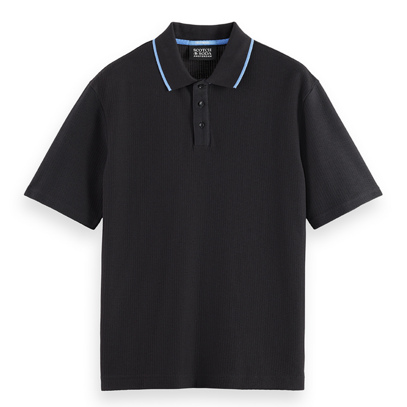 Structured Relaxed Fit Polo - Meteorite