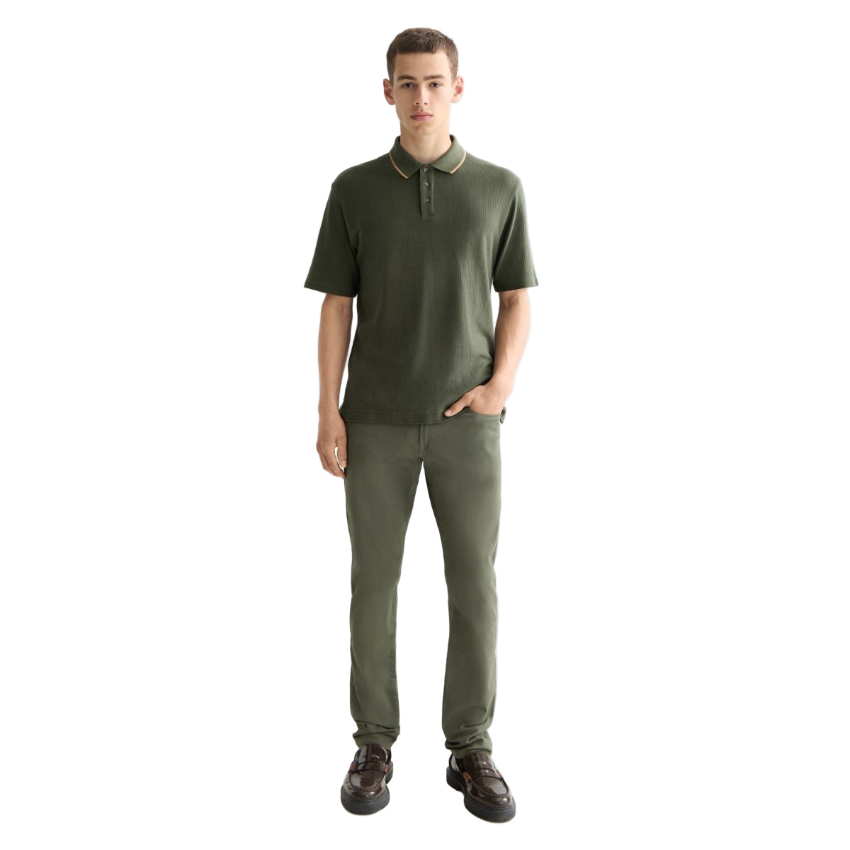 Structured Relaxed Fit Polo - Thyme