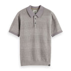 Knitted Tone On Tone Striped Regular Fit Polo - Grey Melange