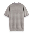 Knitted Tone On Tone Striped Regular Fit Polo - Grey Melange