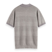Knitted Tone On Tone Striped Regular Fit Polo - Grey Melange
