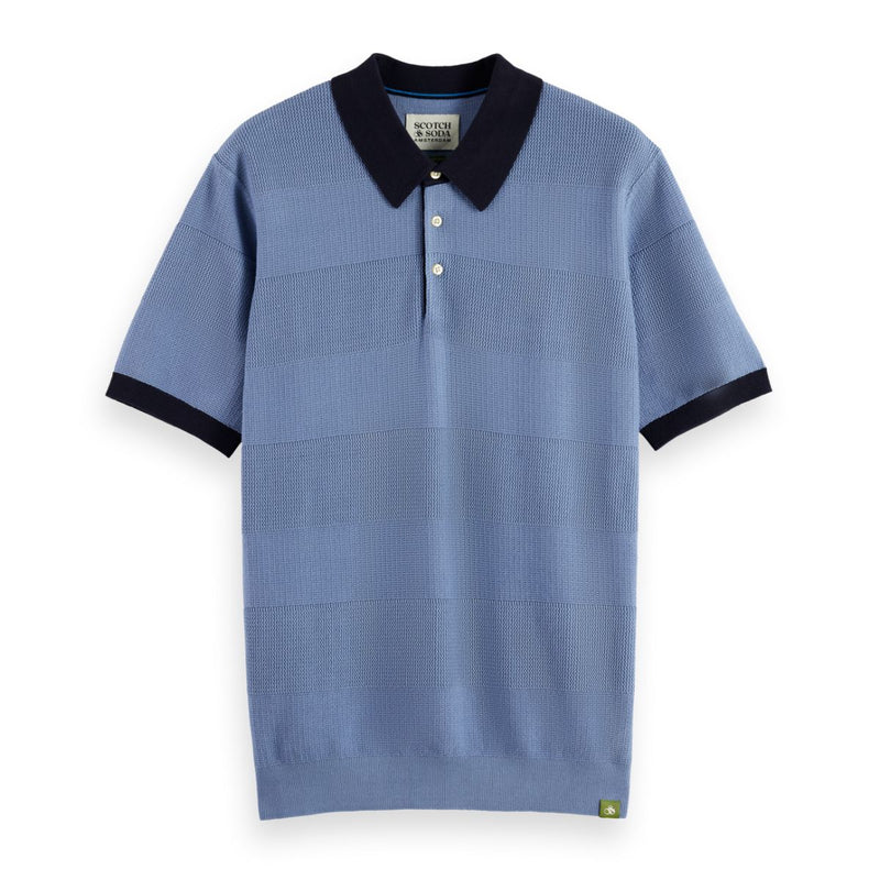 Knitted Regular Fit Polo - Faded Denim