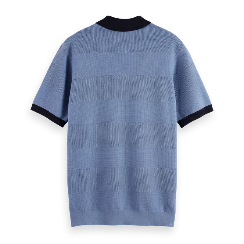 Knitted Regular Fit Polo - Faded Denim