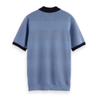 Knitted Tone On Tone Striped Regular Fit Polo - Faded Denim