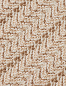 Open Structured Knitted V-Neck Polo - Eggnog