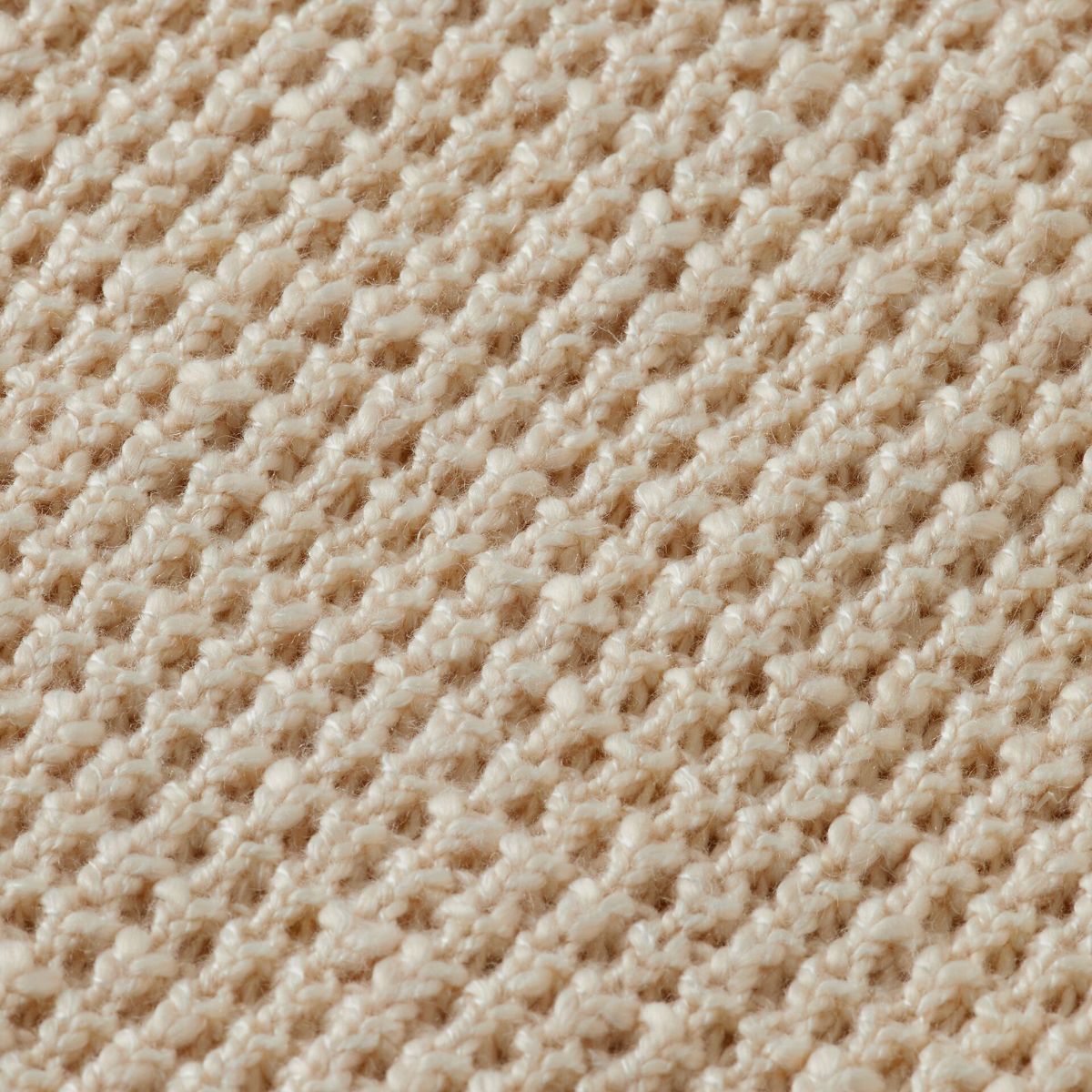 Waffle Stitch Dropped Shoulder Longsleeve Polo - Eggnog