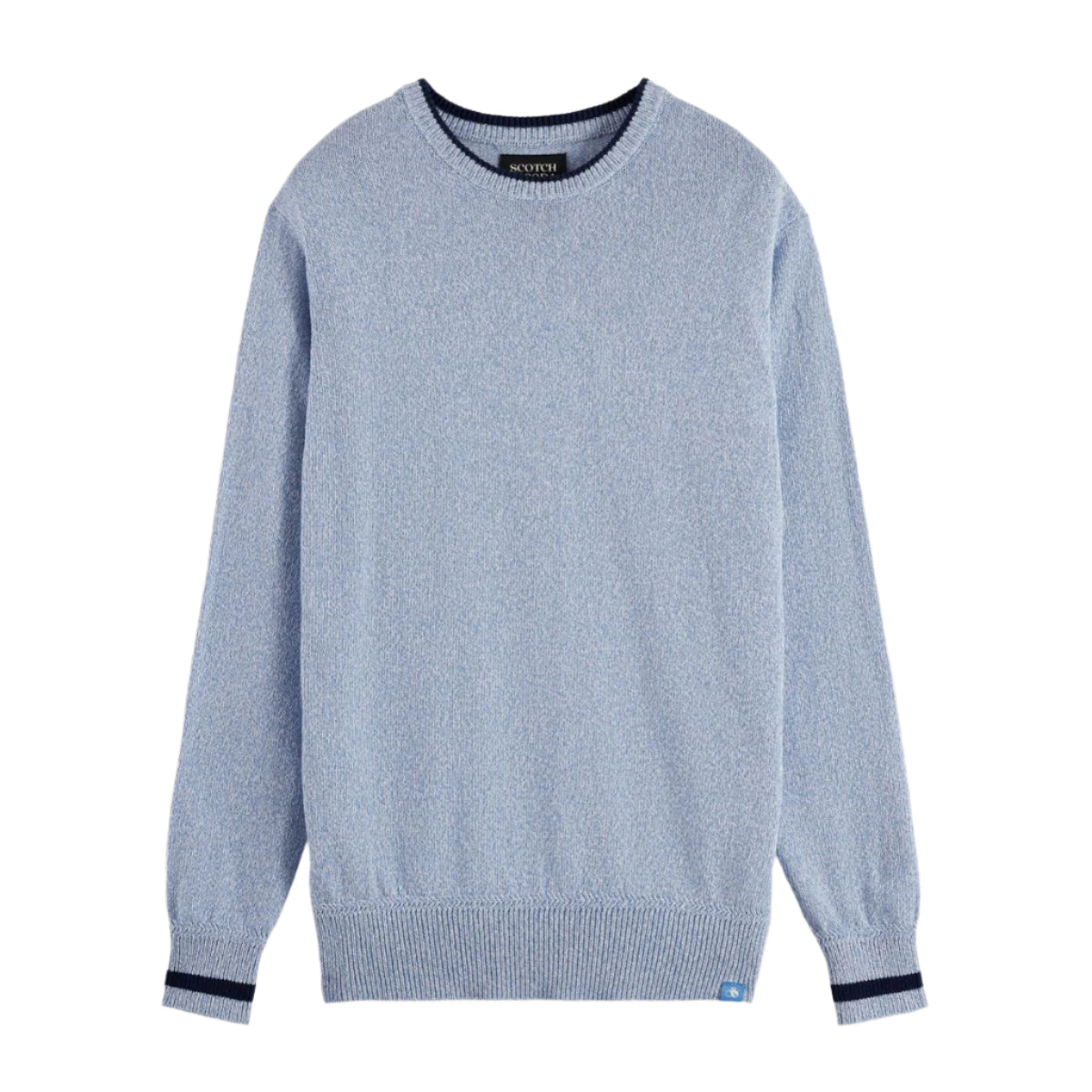 Melange Regular Fit Crew Neck - Faded Denim Melange