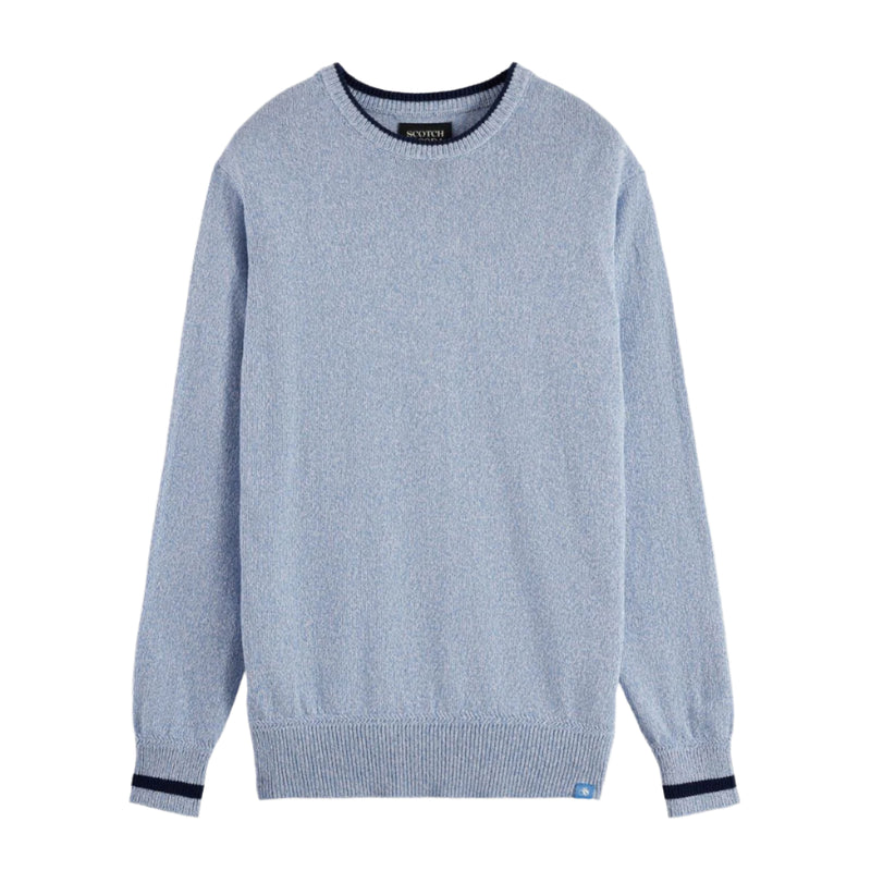 Melange Regular Fit Crew Neck - Faded Denim Melange