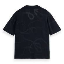Jacquard Knitted Short Sleeve Shirt - Sky Captain