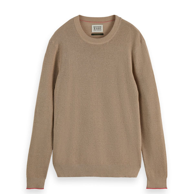 Linnen Blend Crew Neck - Plaza Taupe