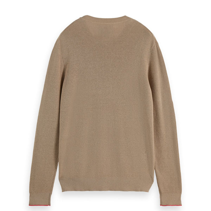 Linnen Blend Crew Neck - Plaza Taupe
