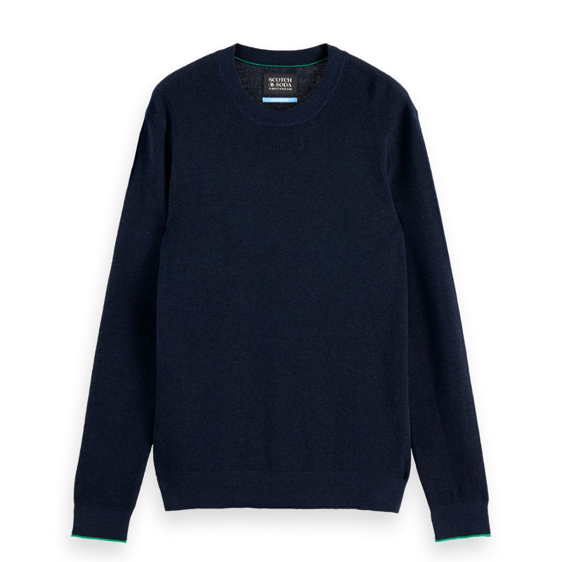 Linnen Blend Crew Neck - Sky Captain