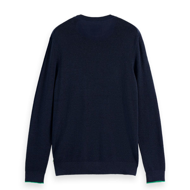 Linnen Blend Crew Neck - Sky Captain