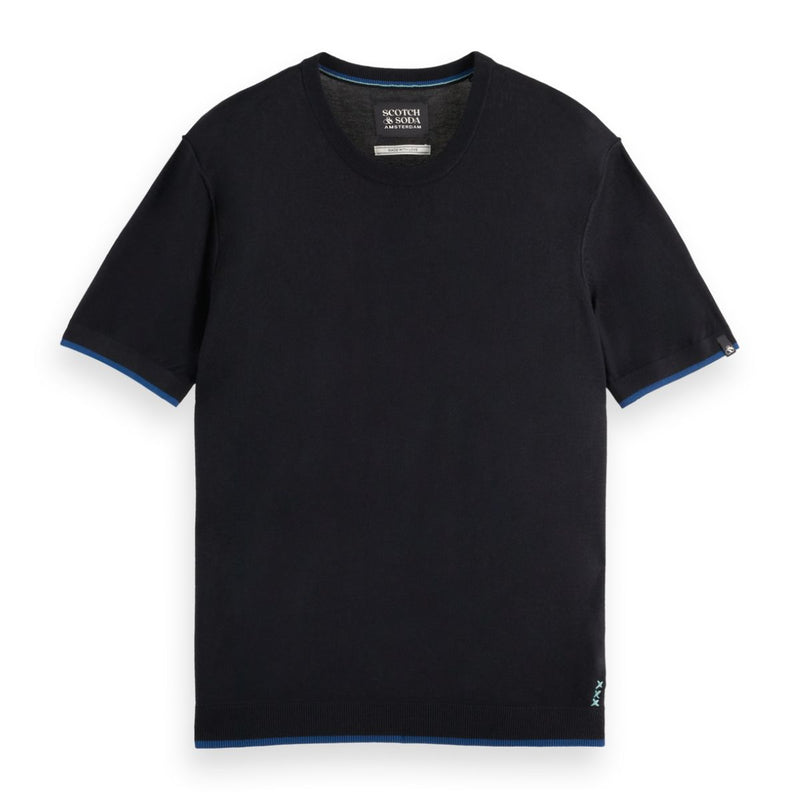 Knitted Relaxed Fit T-Shirt - Meteorite