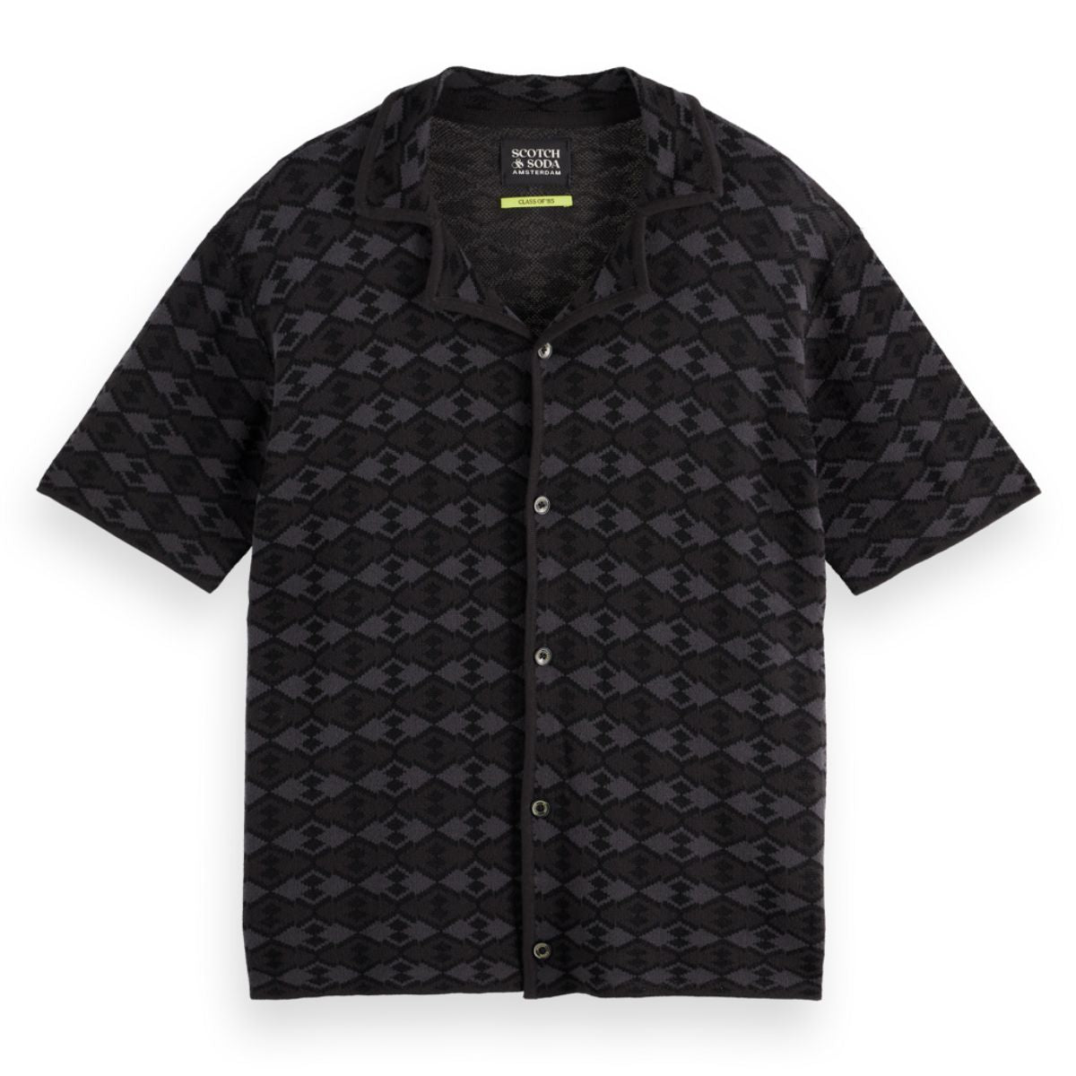 Tone On Tone Knitted Polo - Mini Diamond