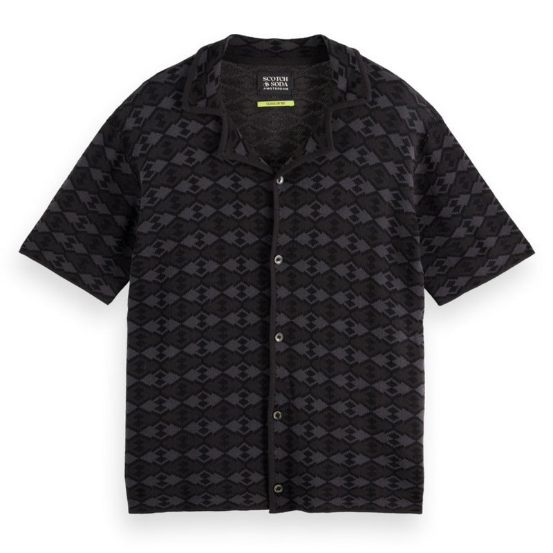 Tone On Tone Knitted Polo - Mini Diamond