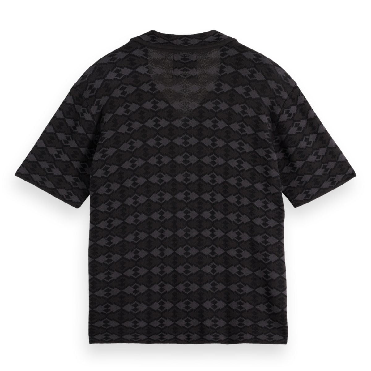 Tone On Tone Knitted Polo - Mini Diamond