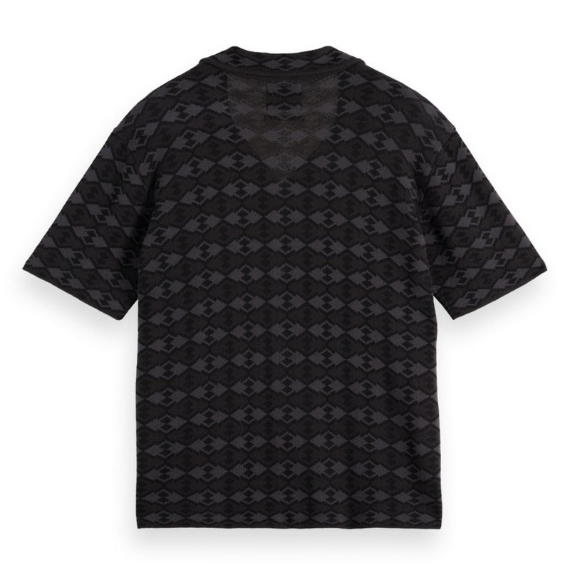 Tone On Tone Knitted Polo - Mini Diamond